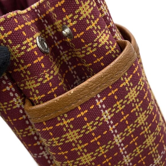 GUCCI Children's Check Pattern Interlocking G Tote Bag Canvas/Leather Brown - Picture 5 of 13